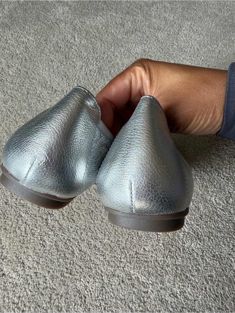 Vionic Silver Bow Ballet Flat 8.5 new metallic comfortable - Picture 7 of 7